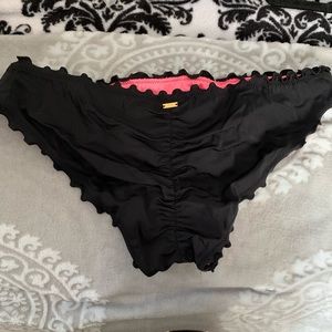 NWT VS Pink Ruched Ruffled Bikini Bottoms